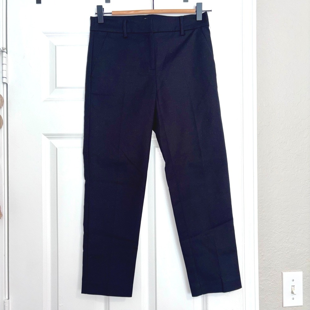 NWOT AT Loft The Riviera Slim Black Petit Tailored Pants Cotton Blend Sz 00P